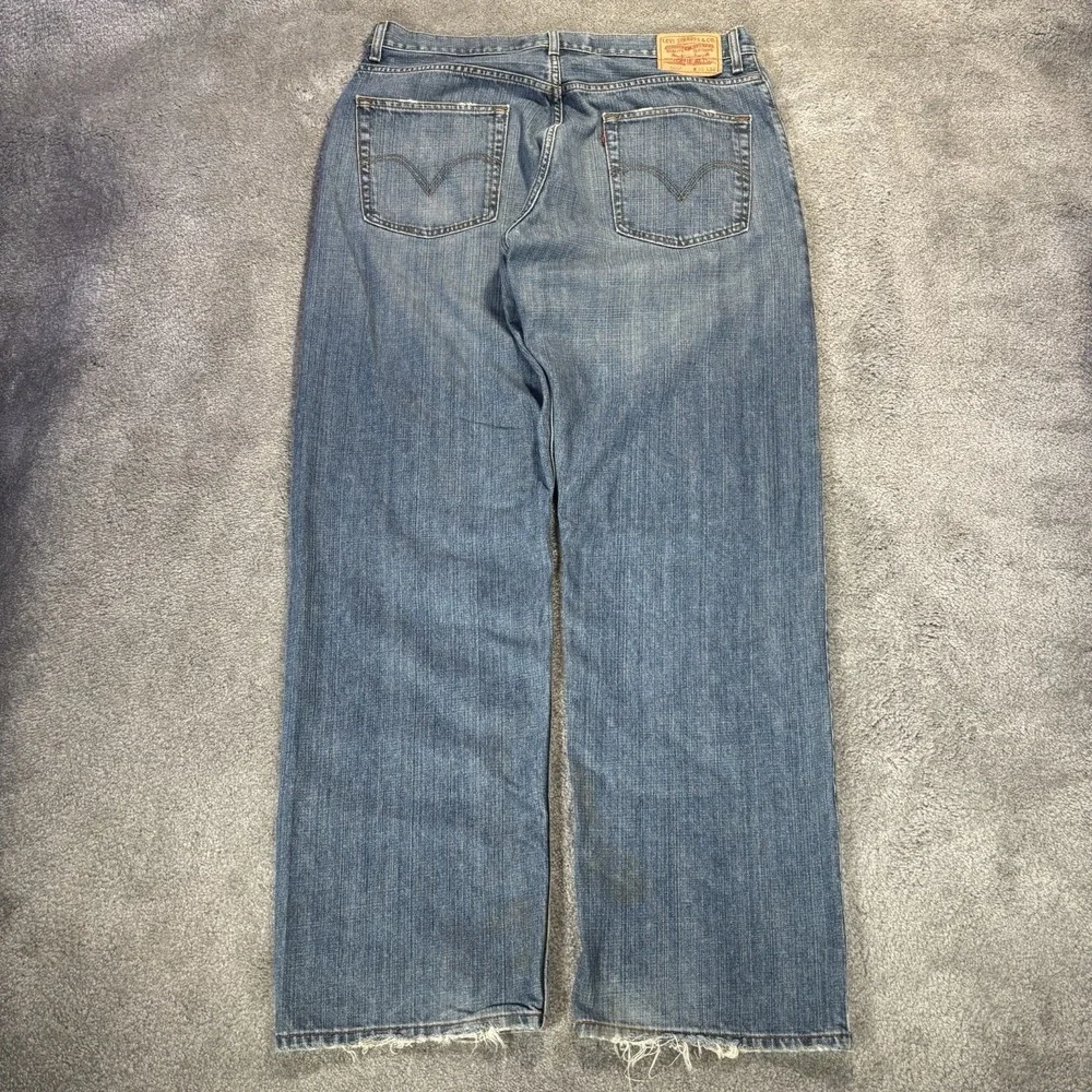 Levis 569 Jeans Mens 36x34 Loose Straight Fit Blue Denim Cotton Faded Baggy Y2K